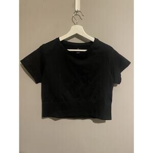 Offline by Aerie‎ Sidewalk Seamless Cropped Top Black Athletic Shirt Women’s XL